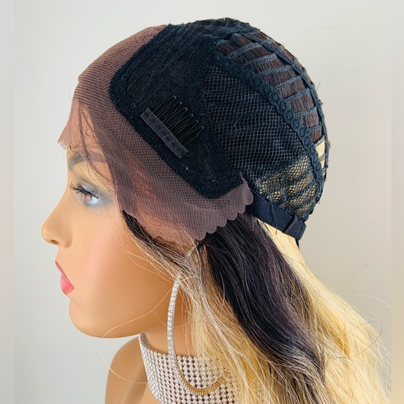 Versatile 28” Ombre Blonde 4x4 Lace Front Premium Fiber Wig - Picture 10 of 13